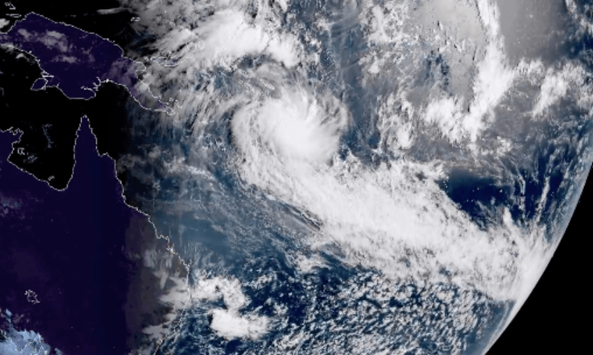 a satellite picture of the cyclone system from Niwa