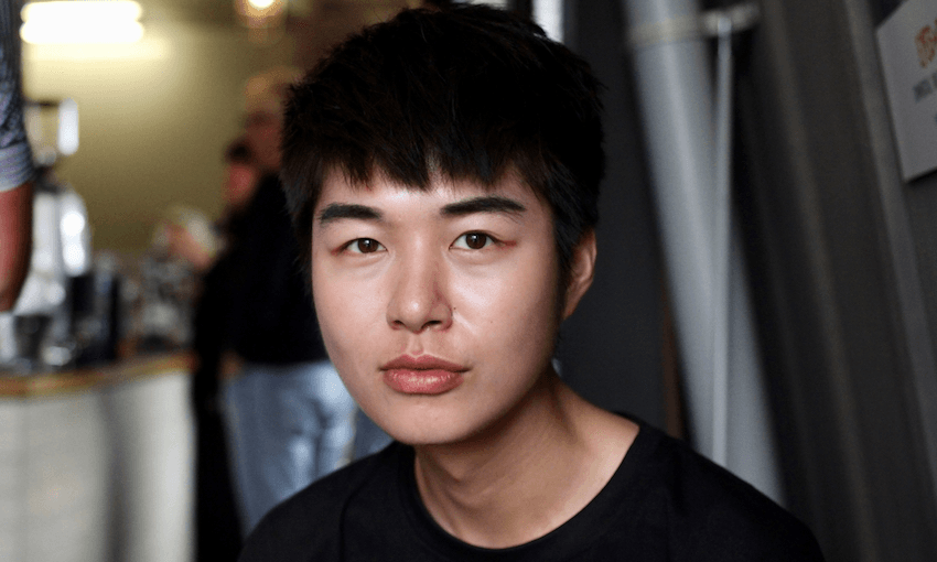 Albert Cho at his beloved Coffee Pen (Photo: Samuel Flynn Scott)