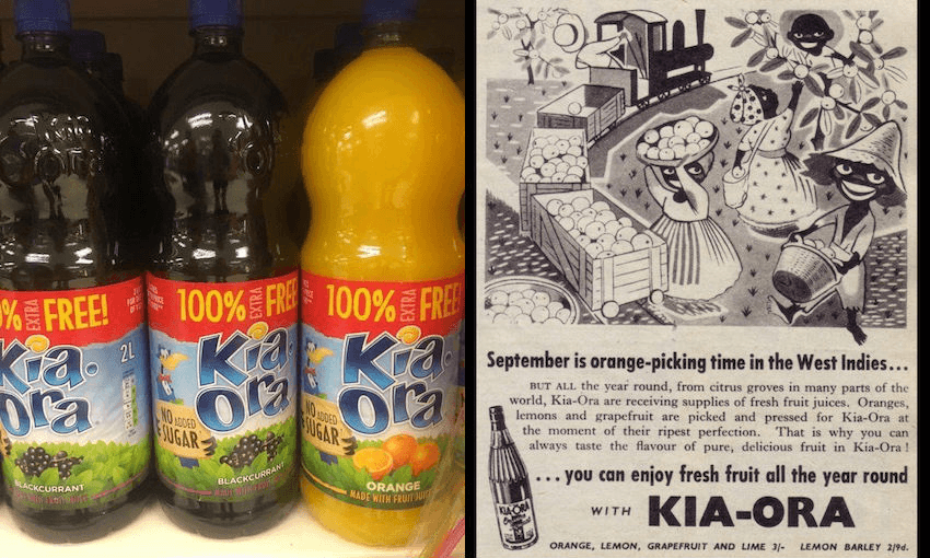 Kia-Ora drinks for sale in Ireland, and one of the very dubious ads (Photos: Supplied) 
