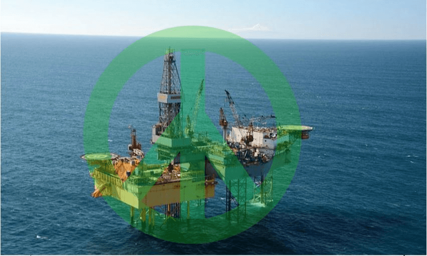 A gas rig off the Taranaki Coast (Radio NZ)  
