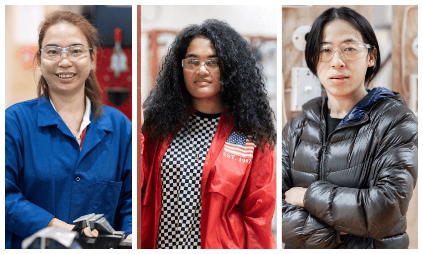 Women learning a trade at Unitec’s Mataaho trade school (Photos: Yuki Zhang)