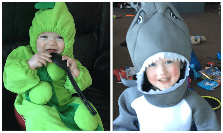 Emily Writes’ kids getting hyped for Halloween (supplied) 
