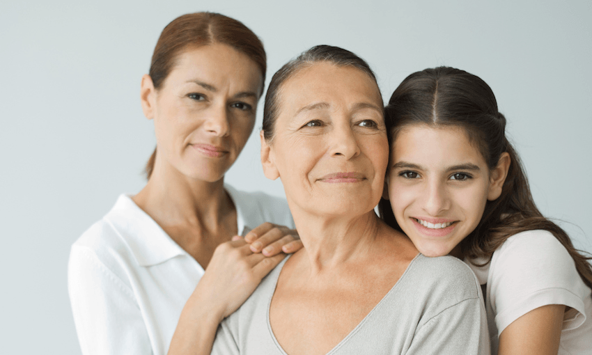 A pleasant stock image of three generations of women  

