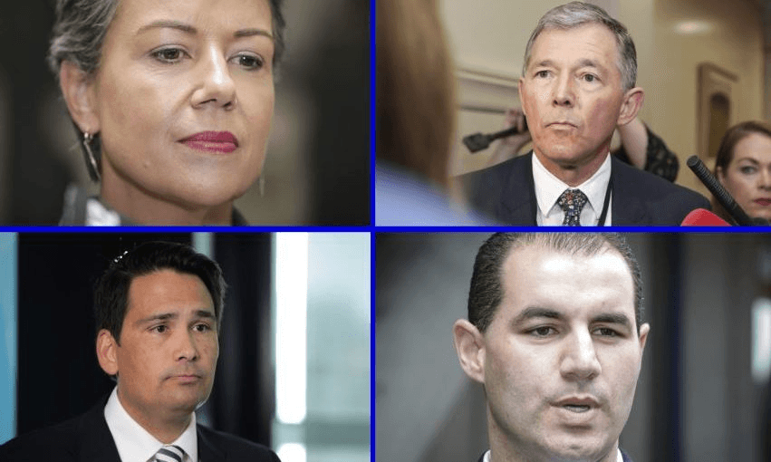 Clockwise from top left: Paula Bennett, Peter Goodfellow, Jami-Lee Ross and Simon Bridges. Photos: RNZ
