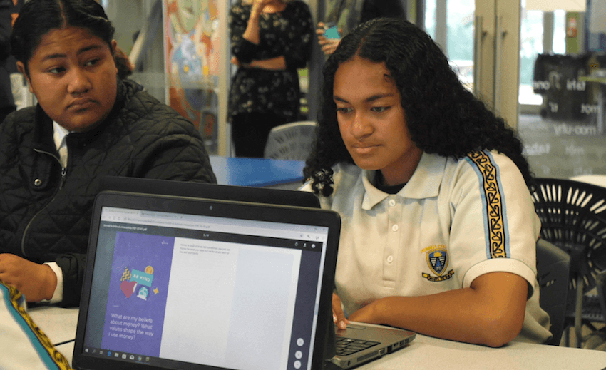 Pualele Fomai of Porirua College is one of the year 9 -10 students at 111 schools that will learn financial literacy alongside maths and English.  
