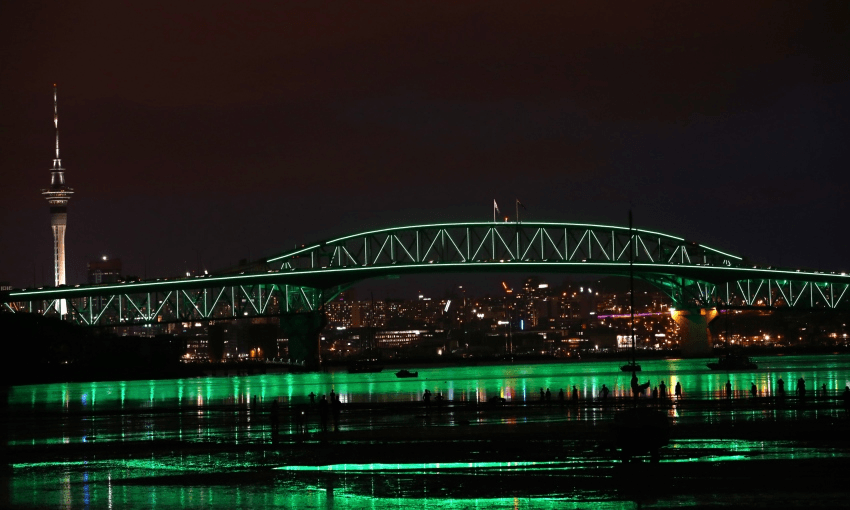 Vector Lights will feature a ground-breaking renewable energy technology powered light show on Auckland Harbour Bridge. Vector Lights is part of a wider 10-year smart energy partnership between Vector and Auckland Council, with the Vector Lights project being delivered in collaboration with the NZ Transport Agency. (Getty Images)  
