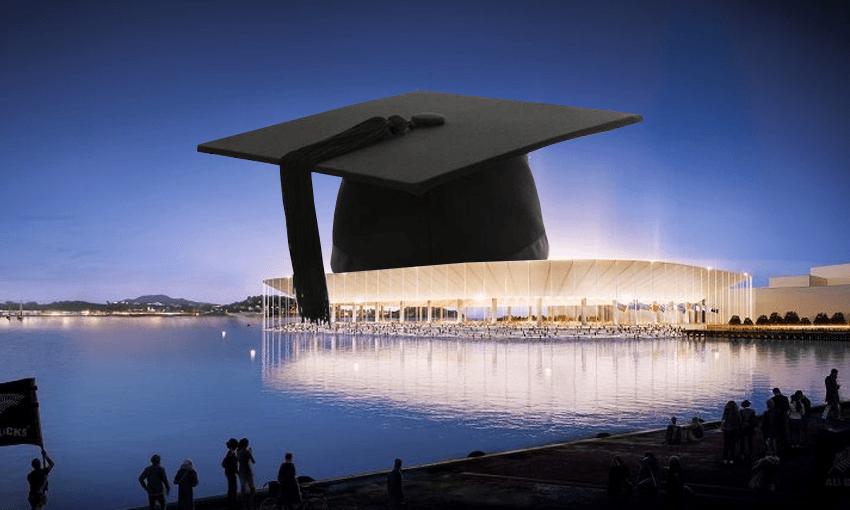 An artistic impression of what a waterfront university might look like.  
