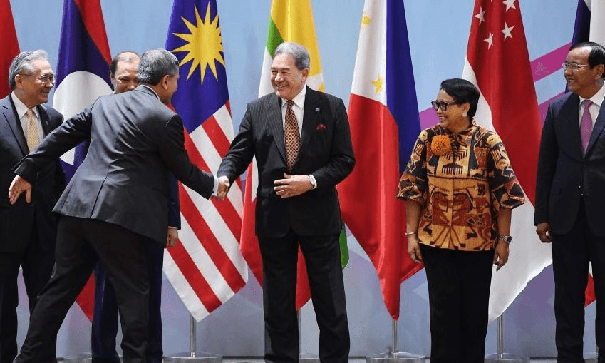 Winston Peters at the 51st Association of Southeast Asian Nations in Singapore, August.  Photo:  MOHD RASFAN/AFP/Getty Images 
