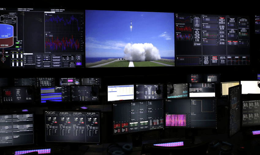 The Rocket Lab Mission Control room during the opening of the new Rocket Lab factory in Auckland last month (Photo by Phil Walter/Getty Images) 
