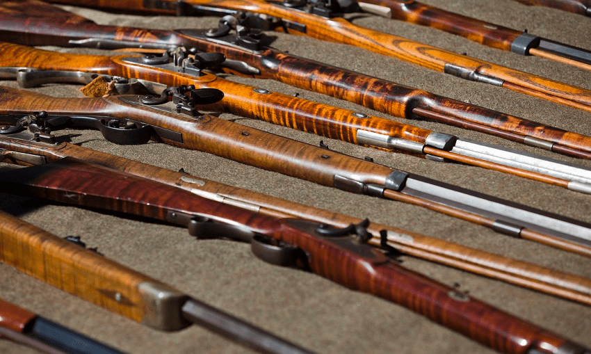 Various guns on display