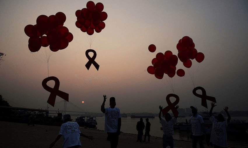 World AIDS Day in Kolkata in 2014 (Photo: Dibyangshu Sarkar/AFP/Getty Images) 
