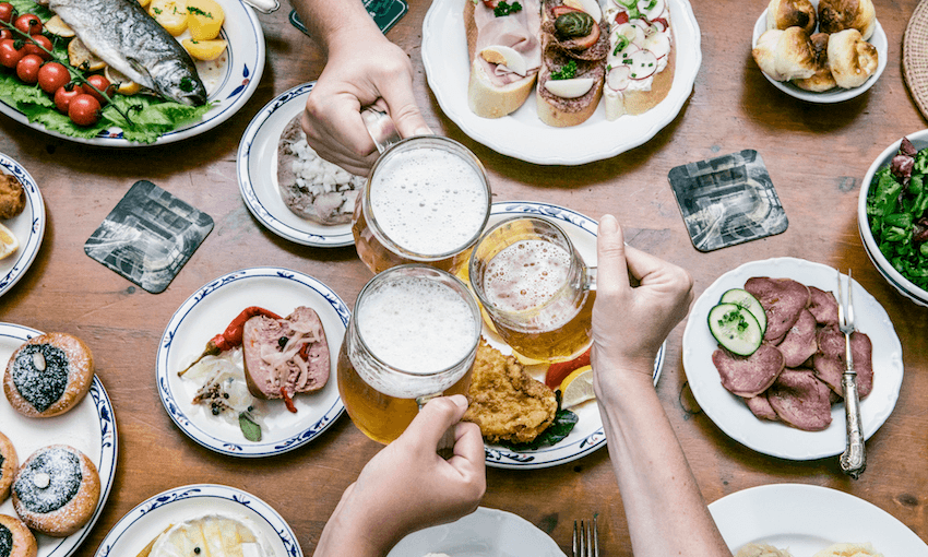 At your next dinner party leave the wine in the cellar, and break out the beer (Image: Getty Images) 
