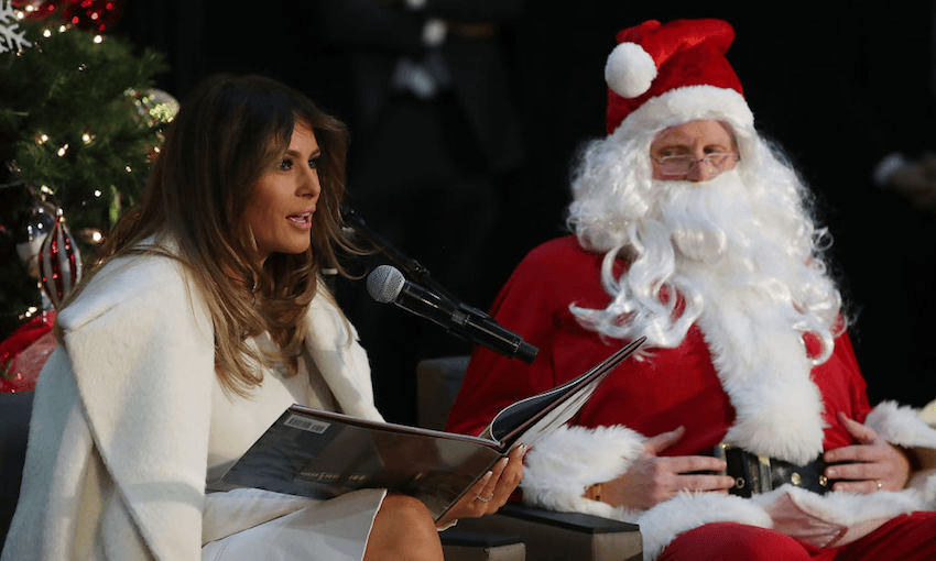 Melania Trump and Santa Claus (Photo by Mark Wilson/Getty Images) 

