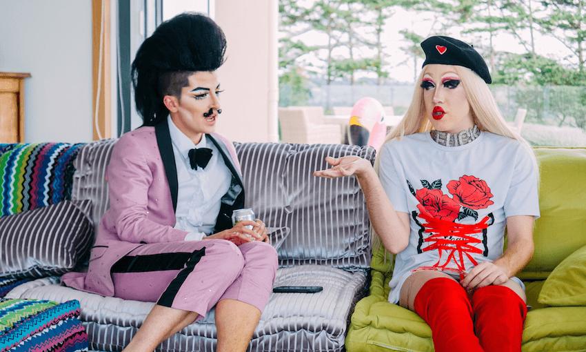 Contestants Hugo Grrl and Bunny Holliday from House of Drag.