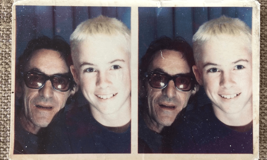 “Dad and me in a photo booth at Victoria Park in the year 2000.” (Photo: Jackson C Payne) 
