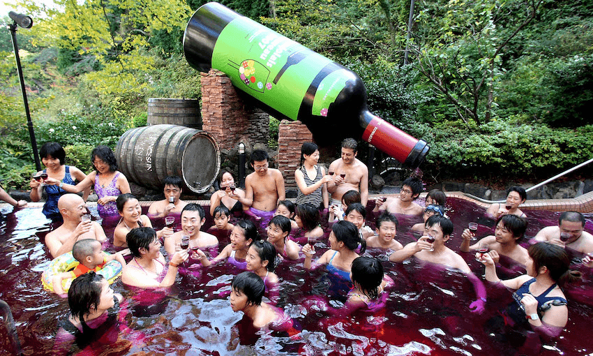 In Japan, where Beaujolais Nouveau is huge, you can even bathe in the stuff (Photo: Getty Images) 
