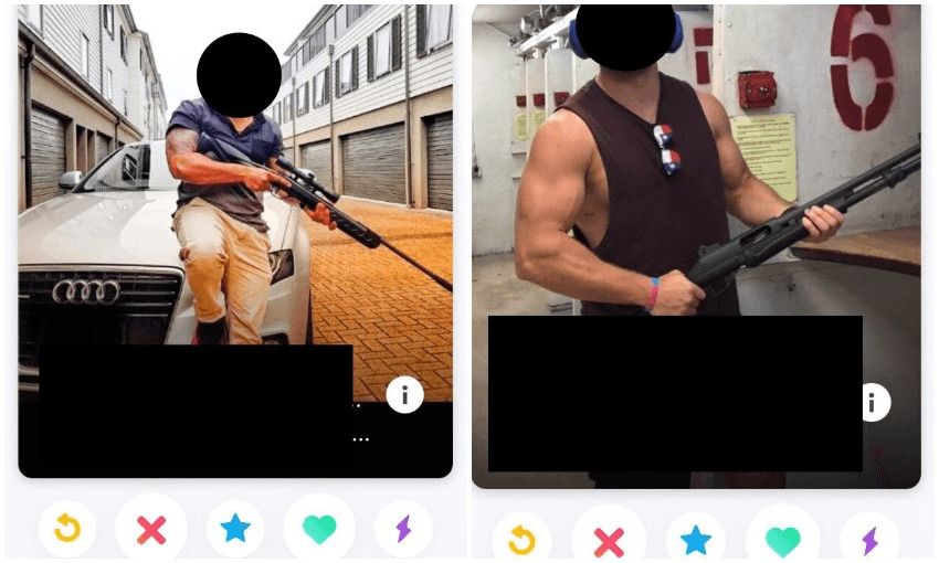 If I see you holding a gun on Tinder, I’m swiping left