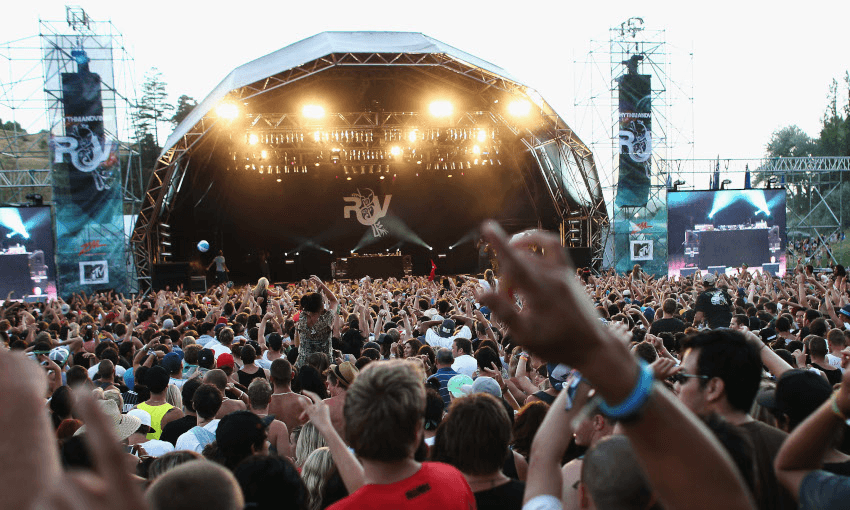 Tinie Tempah plays during RnV. Photo by Hannah Peters/Getty Images 
