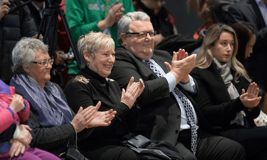 Christchurch mayor Lianne Dalziel (centre-left) and Gerry Brownlee (centre-right) (Photo: Flickr/Christchurch City Libraries) 
