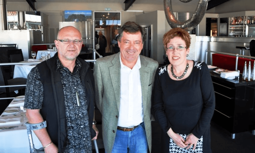 Leighton Smith with Leighton Smith and Vicki Smith, Sails Restaurant, Auckland, in 2013. Photo: Supplied