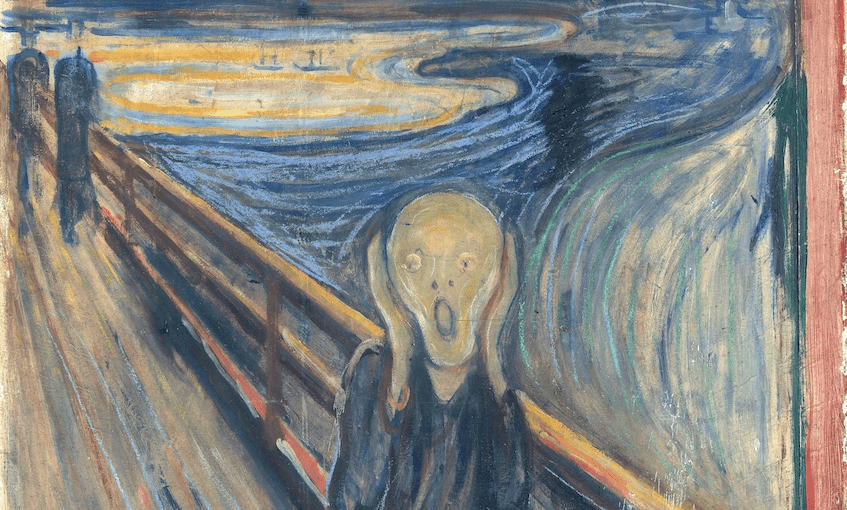Detail from Der Schrei der Natur/The Scream of Nature (1893), by Edvard Munch ( 

