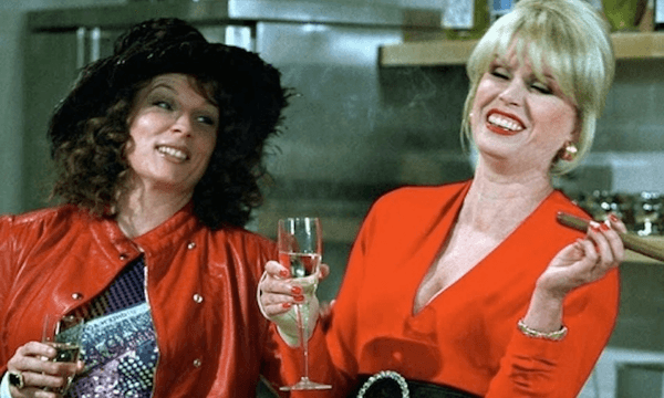 Absolutely Fabulous eddie and patsy drinking champagne 
