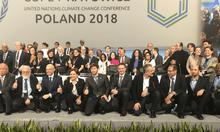 World leaders claiming a win after the latest round of Climate talks in Poland (Twitter – @jamespeshaw) 
