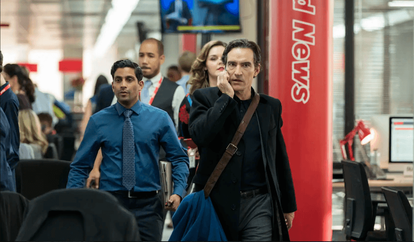 Ben Chaplin as Duncan Allen, the editor of the Post in Press, which drops on Lightbox today. 
