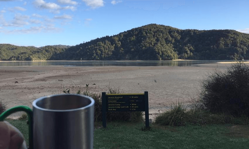 An enamel mug of wine is an extremely welcome bonus at the end of a long day (Photo: Claire Adamson) 
