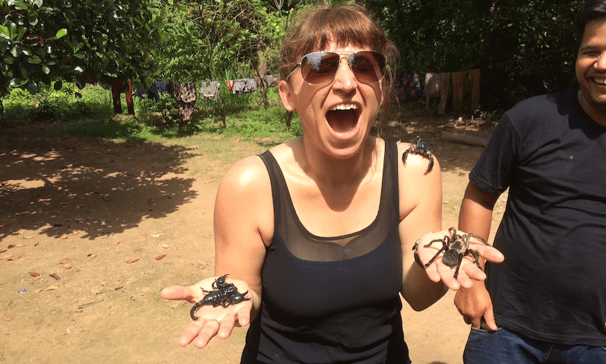Bex De Prospo encounters scorpions and a tarantula on a research trip to Cambodia (Photo: Supplied)