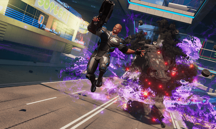 A screenshot from Xbox exclusive Crackdown 3. 
