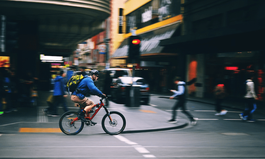 A cyclist on the hazardous streets. Photo: Getty Images. 
