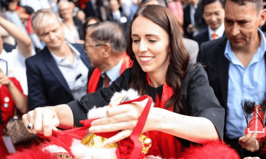 Jacinda Ardern at Chinese New Year celebrations in Auckland earlier this month. Photo by Zhang Jianyong/China News Service/VCG via Getty Images 
