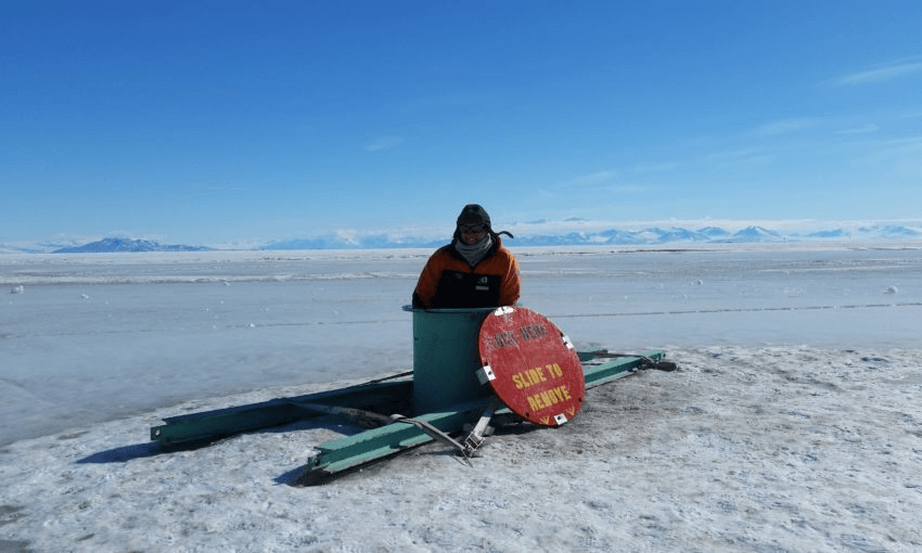 Jeremy Rutherford on the ice. Photo: Supplied 
