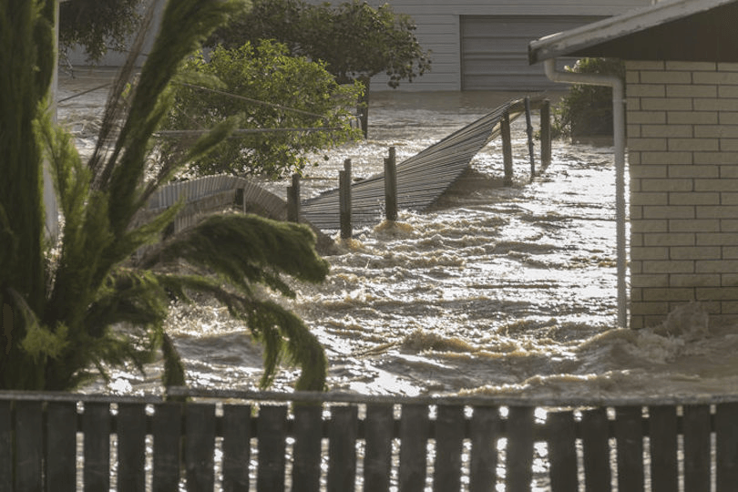 Flooded houses in Edgecumbe in 2017