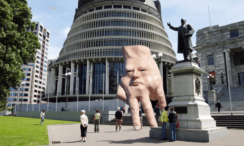 The Gigantic Hand gave the parliamentary precinct a really shitty review on Tripadvisor. 
