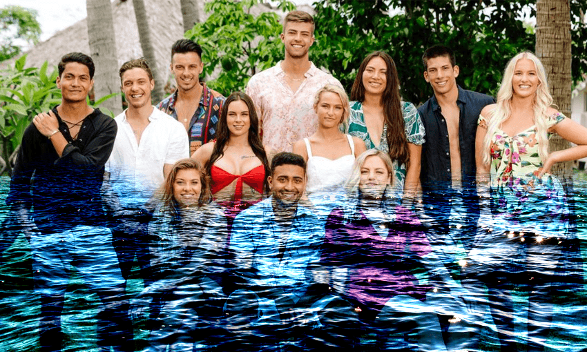 Pictured: The reality of Heartbreak Island season 2040. 
