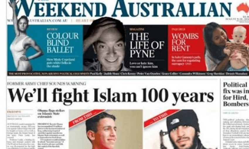 The front page of the Weekend Australian, 9 August 2014 
