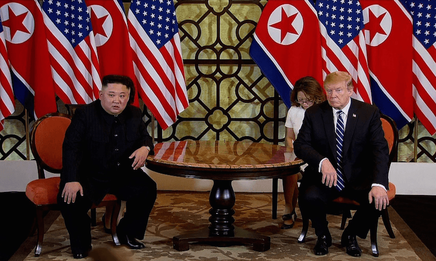 Kim Jong-un and President Trump at the Hanoi Summit. 
