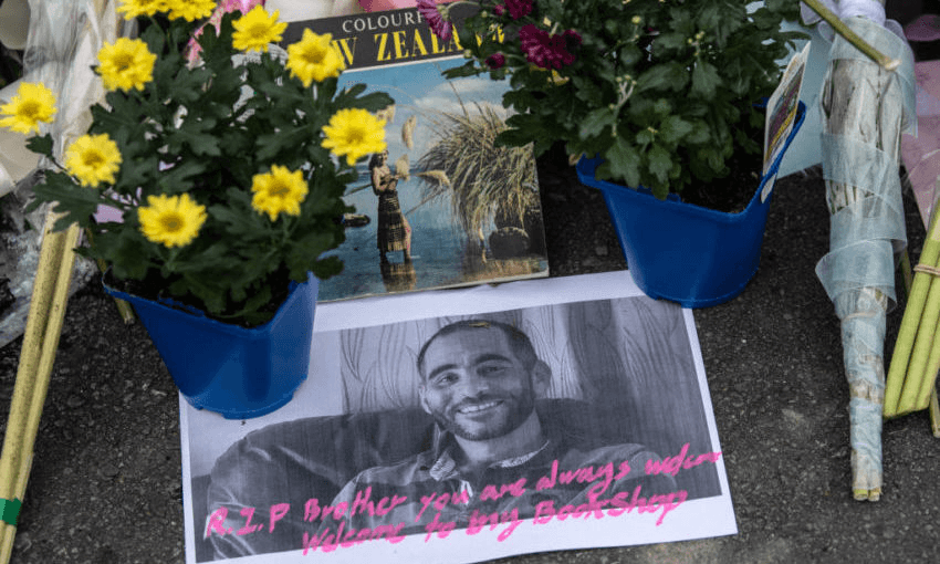 A tribute near Al Noor mosque, March 17 2019. (Photo by Carl Court/Getty Images) 
