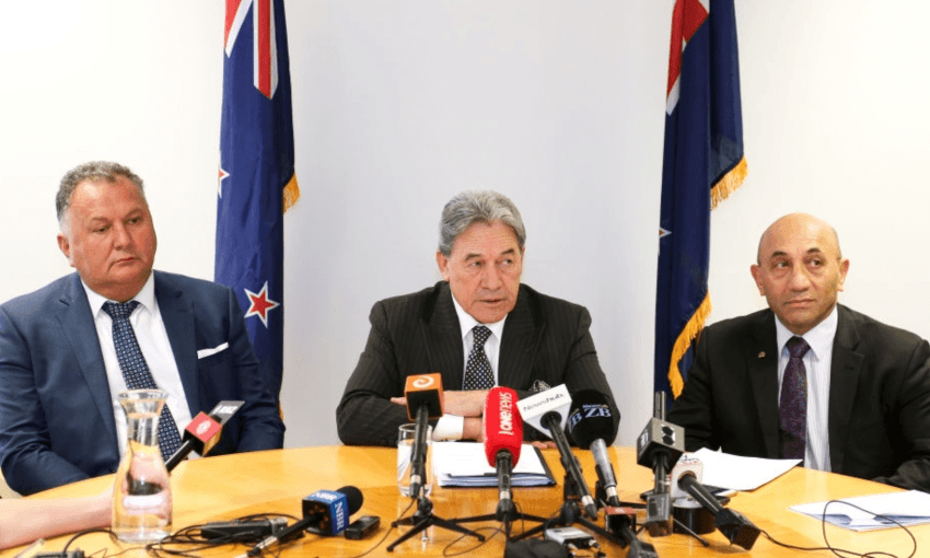 NZ First’s Shane Jones, Winston Peters and Ron Mark (Photo: Getty Images)  
