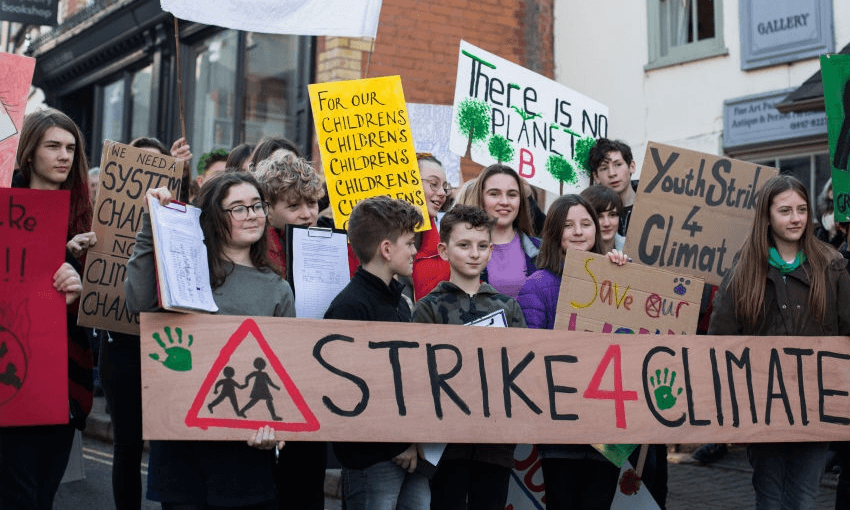 Students on a climate strike in Wales (Getty Images)