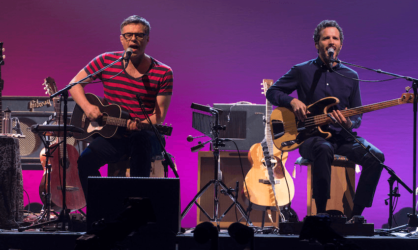 The Flight of the Conchords perform live in London. 
