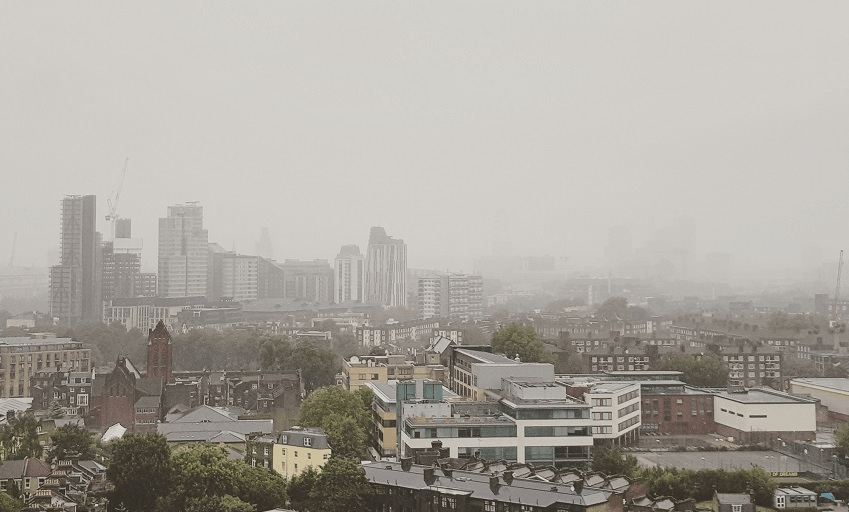 London in smog 
