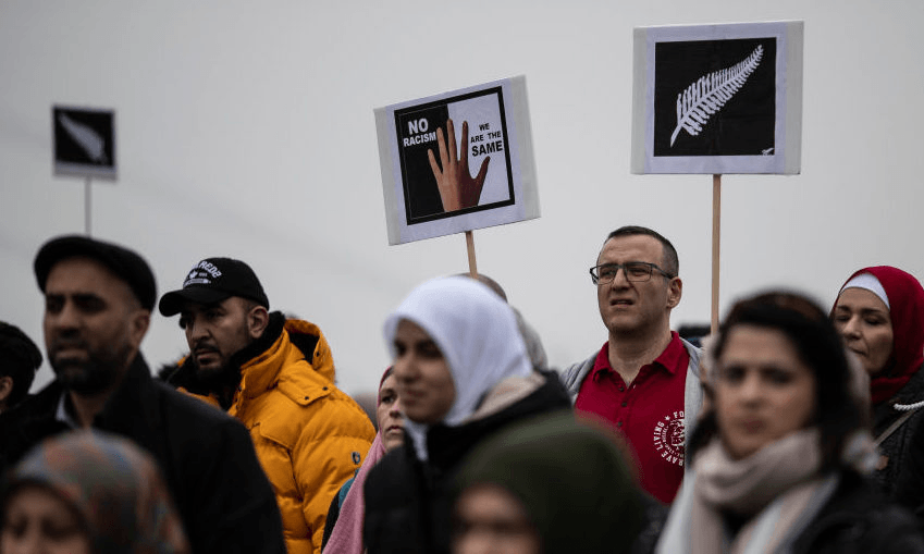 A march for Victims of the Christchurch Mosque attacks in Duesseldorf. (Photo by Maja Hitij/Getty Images) 
