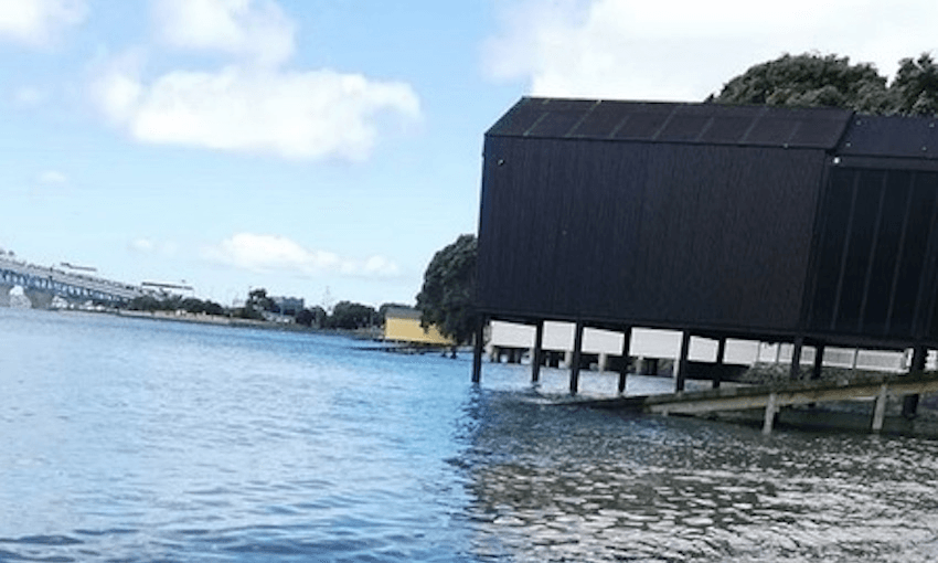 Rod Duke’s unfinished helipad at Sentinel Beach as it looks now. (photo: Instagram/leelorat)