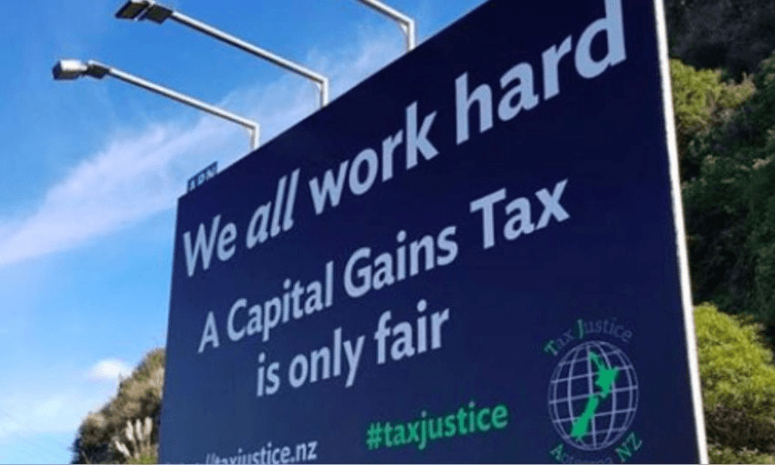 This hoarding, from 2019, is keen on capital gains tax. 
