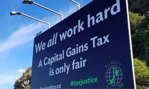 This hoarding, from 2019, is keen on capital gains tax. 
