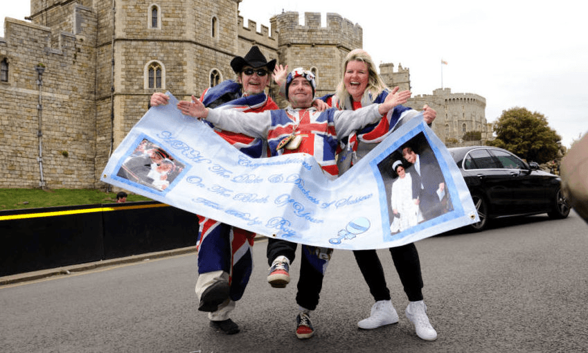 Some people expressing their enthusiasm about a baby.  (Photo by GOR/Getty Images) 
