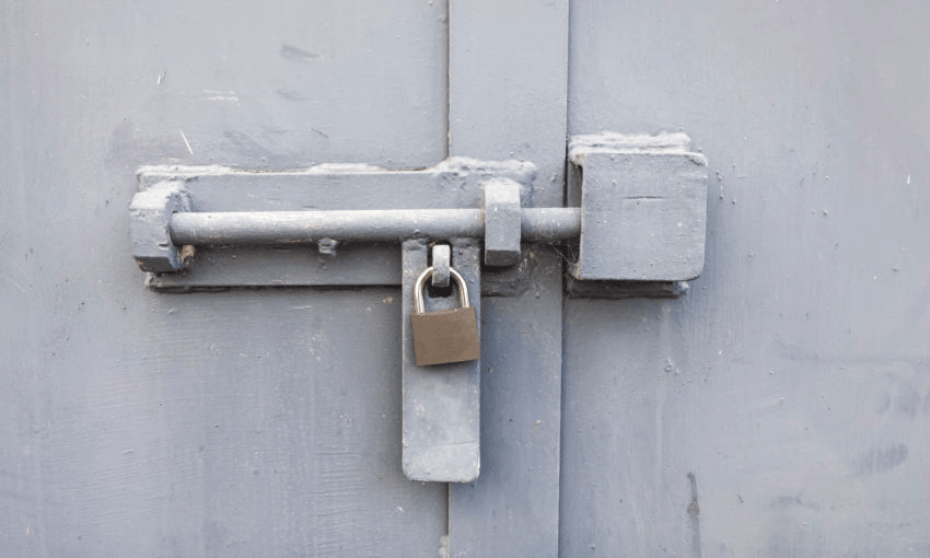 Close up of sliding bolt